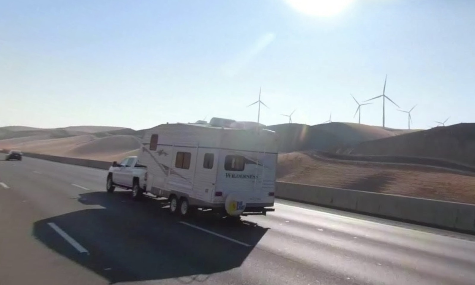 Wind turbines at Altamont Pass, seen from I-580 near Livermore